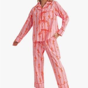 Women’s Pink and Orange Pajama Set